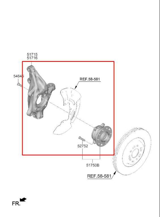 21-25 Kia Sorento X-Line SX Prestige Front Left Driver Side Spindle Knuckle Hub - Alshned Auto Parts