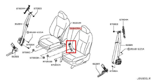 2014-2023 Infiniti Q50 Luxe RWD Front Left Side Seat Belt Buckle 86842-4GA0A OEM - Alshned Auto Parts