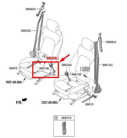 2019-2023 Hyundai Santa Fe Front Right Side Seat Belt Buckle 88840-S2000-NNB OEM - Alshned Auto Parts