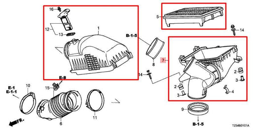 2016-2018 Acura MDX Advance 3.5L AWD Air Intake Cleaner w/ Mass Air Flow Sensor - Alshned Auto Parts