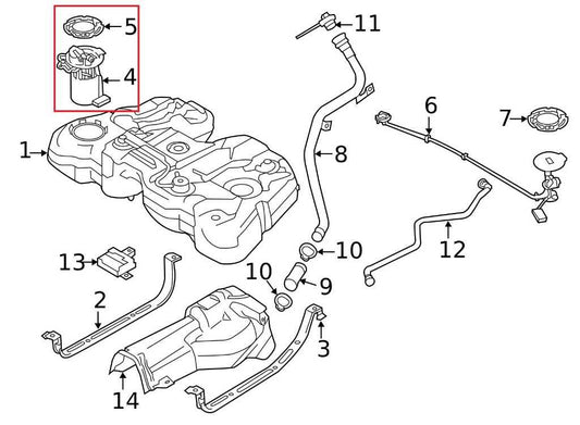 2015-2018 Volvo S60 T5 Premier 2.0L FWD Fuel Pump Assembly 31372884 OEM - Alshned Auto Parts