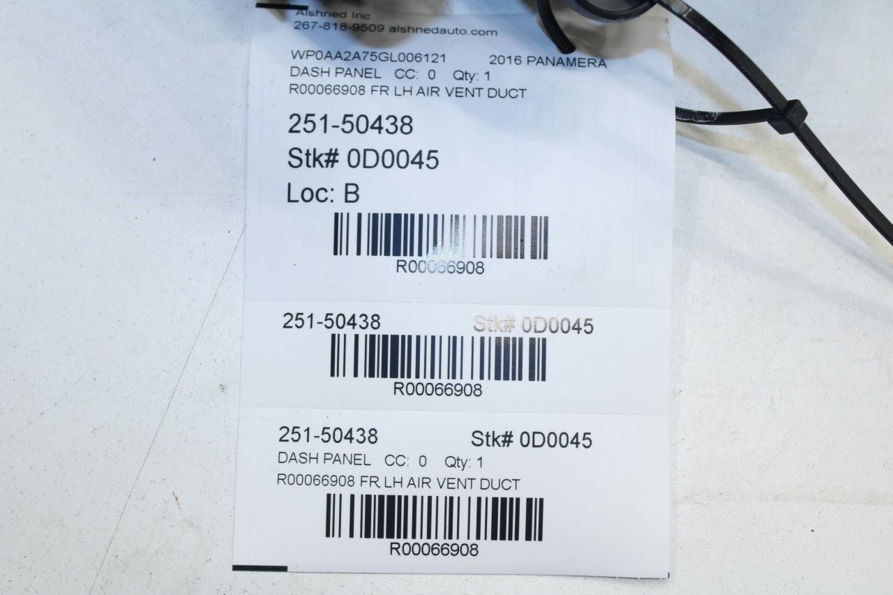 2012-16 Porsche Panamera 4 Front Left Floor Air Vent Distributor Upper w/ Motors - Alshned Auto Parts