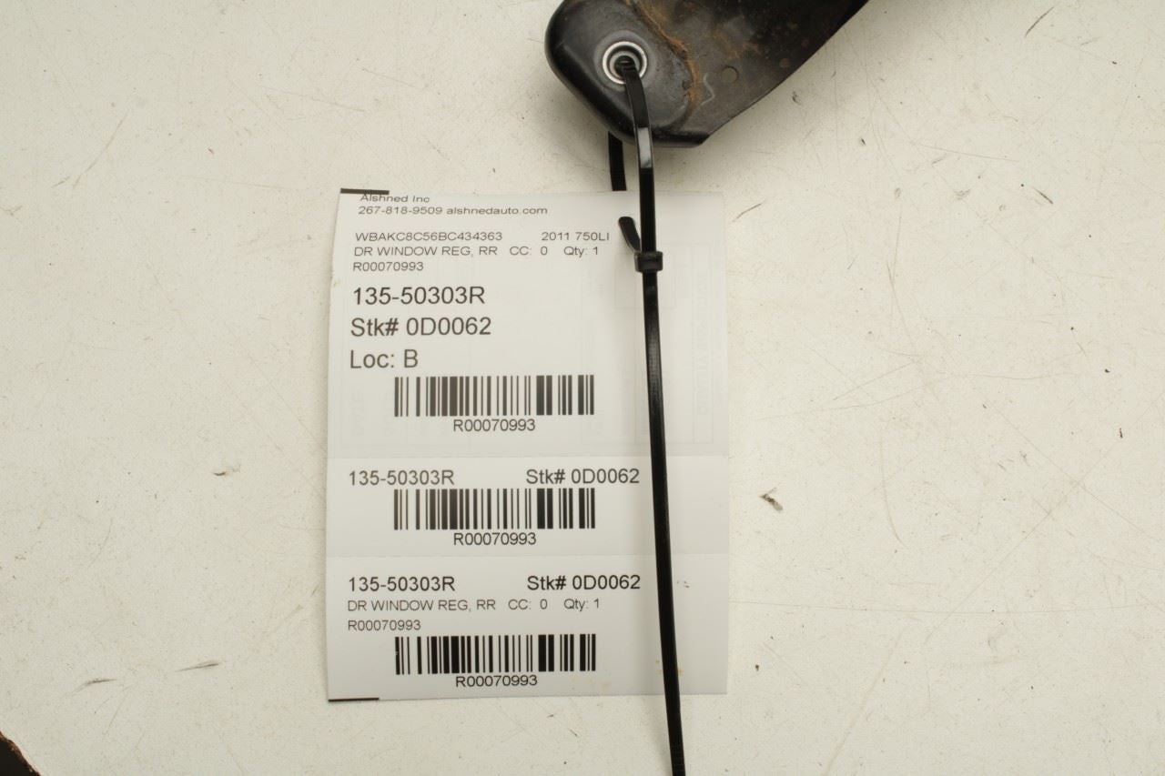 2010-2015 BMW 750Li xDrive Rear Right Door Window Regulator w/ Motor c - Alshned Auto Parts