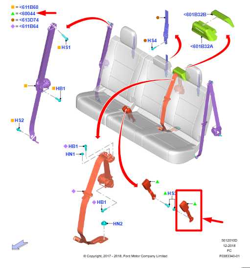 18-20 Ford F150 XL Rear Center Left 2nd Row Seat Belt Buckle JL3Z-1660044-AA OEM - Alshned Auto Parts
