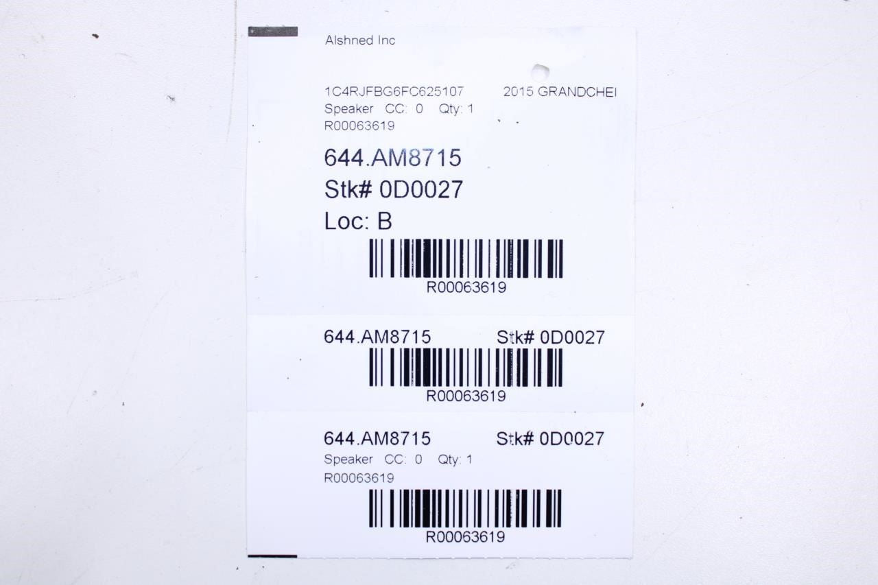 04-21 Jeep Grand Cherokee Limited Front LH and RH Door Audio Speaker 5091019AB - Alshned Auto Parts