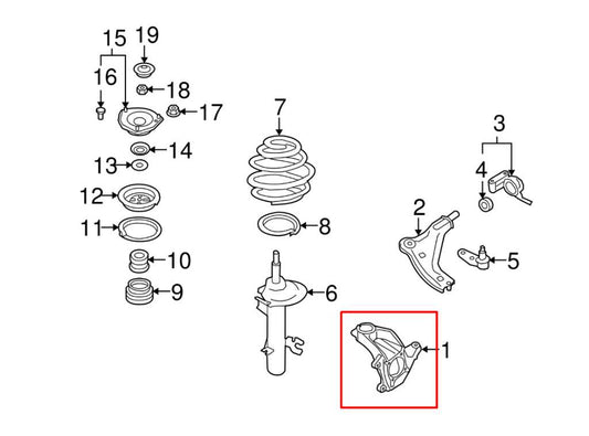 2007-15 Mini Cooper 1.6L Front Left Side Spindle Knuckle Hub 31-21-6-779-795 OEM - Alshned Auto Parts