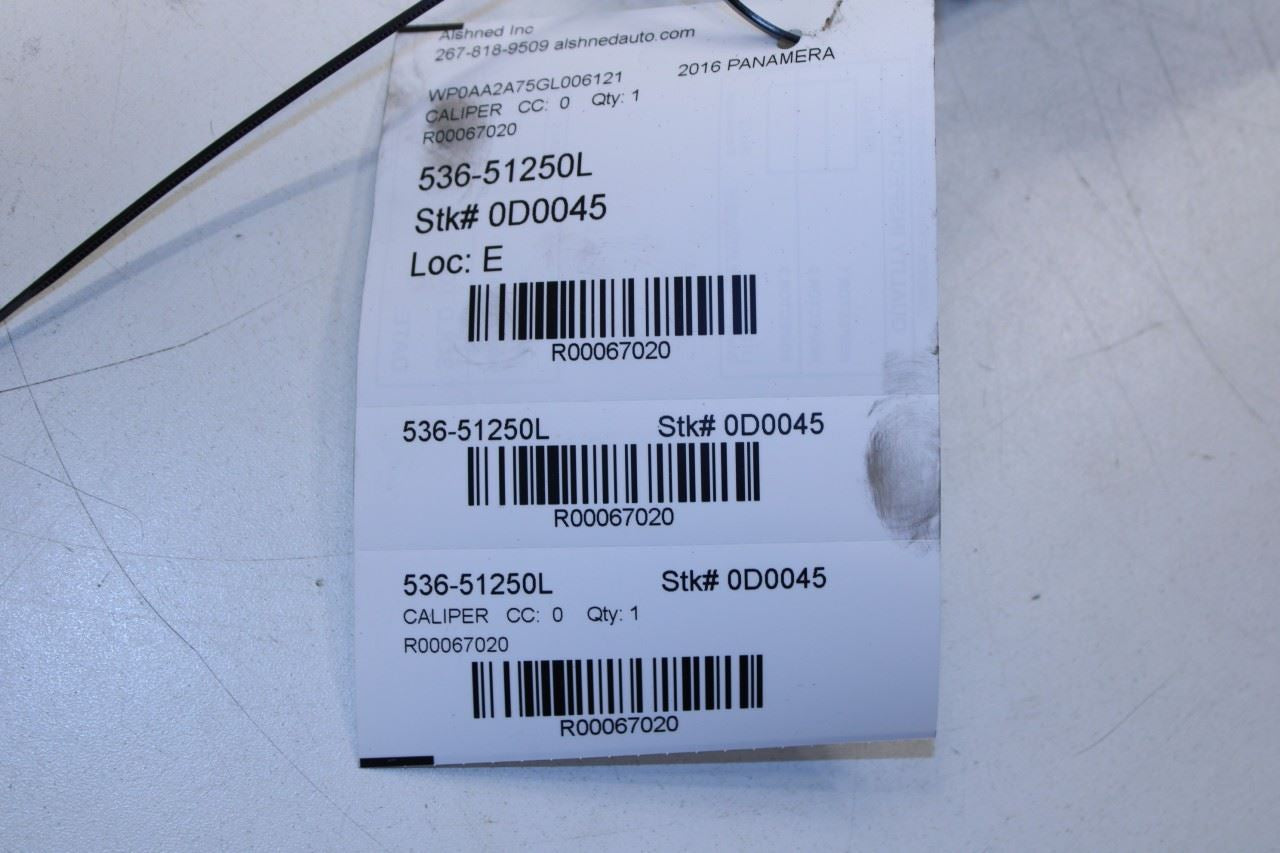 11-16 Porsche Panamera 4 Rear Left Driver Side Brake Disc Caliper 970-352-425-36 - Alshned Auto Parts