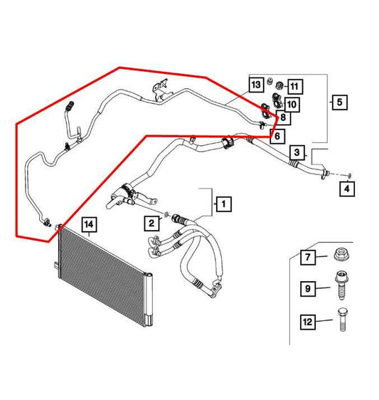 2019-21 Jeep Renegade Sport 2.4L FWD AC Conditioning Liquid Line Hose Tube Pipe - Alshned Auto Parts
