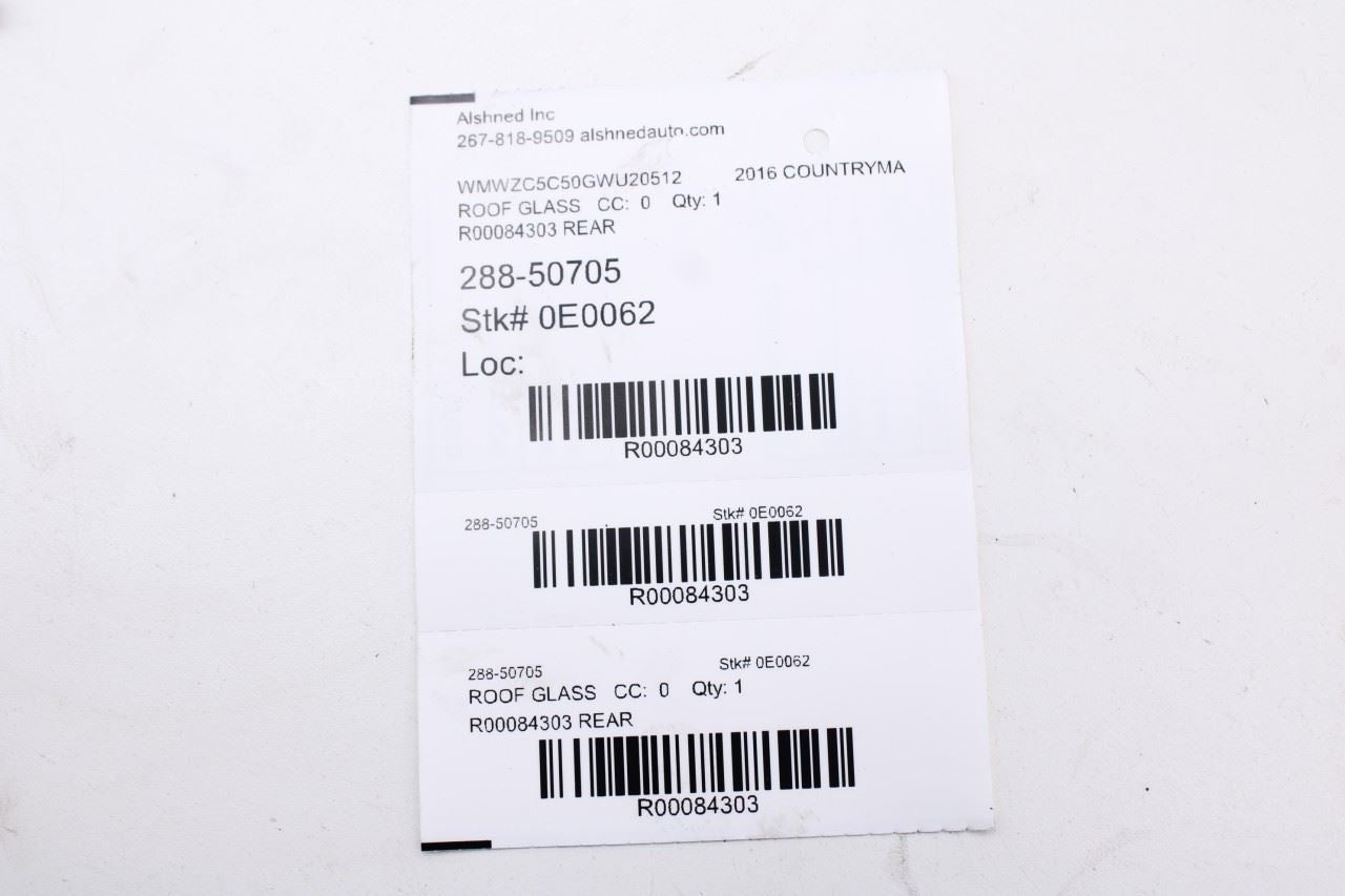 11-16 Mini Countryman Cooper S Roof Rear Sunroof Fixed Window Glass 541072892049
