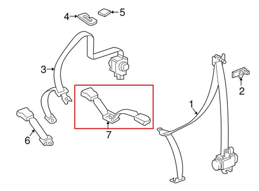 16-23 Toyota Tacoma SR5 Rear Center and LH Side Seat Belt Buckle 73480-04030-C0 - Alshned Auto Parts