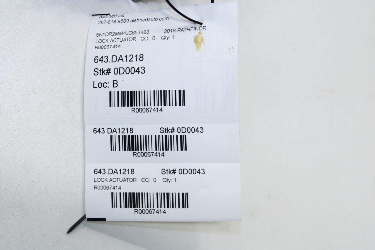 2017-2020 Nissan Pathfinder SV Front Left Door Lock Latch Actuator 80501-9PM0A - Alshned Auto Parts