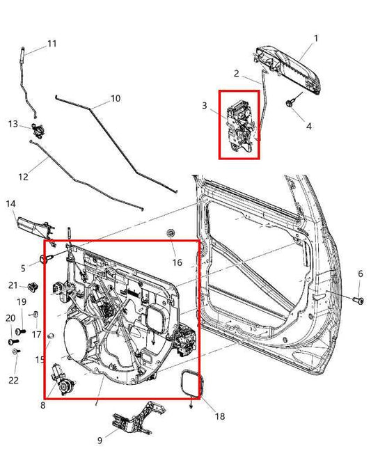 11-23 RAM 2500 Tradesman Rear Right Door Window Regulator w/ Carrier and Motor - Alshned Auto Parts