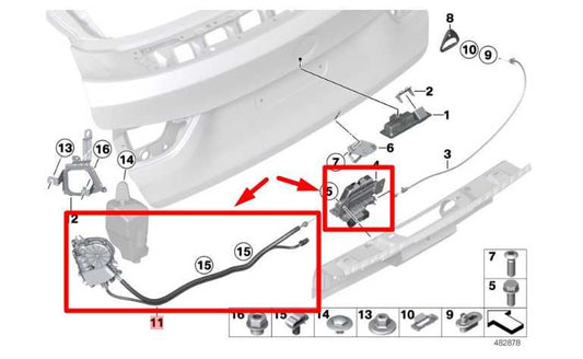2015-16 BMW 435i Gran Coupe Rear Trunk Lid Power Lock Latch Actuator 51247269544 - Alshned Auto Parts