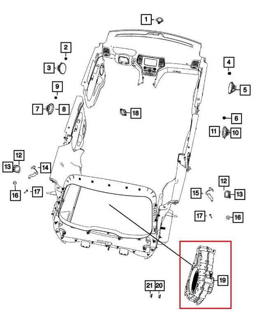 12-22 Jeep Grand Cherokee Overland Trunk Audio Speaker Subwoofer 5035130AC *ReaD - Alshned Auto Parts