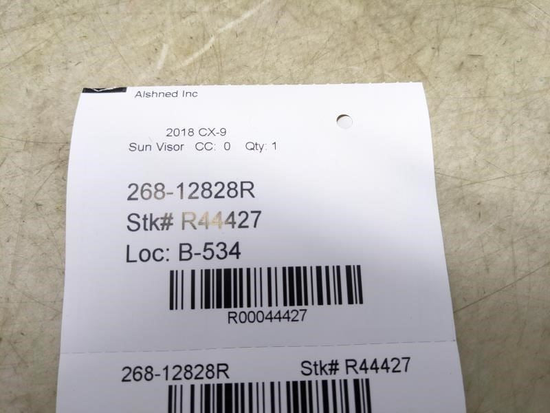 2018-2023 Mazda CX-9 Right Sun Visor w/ Mirror TK54-69-270-75 OEM - Alshned Auto Parts