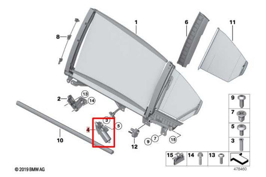 10-15 BMW 750i xDrive 4.4L Rear Door Passenger Right Side Window Sunshade Motor - Alshned Auto Parts