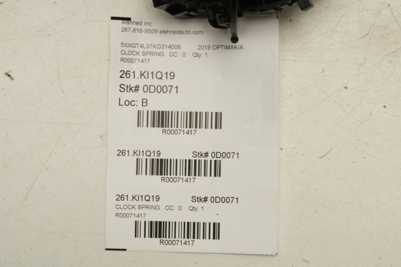 19-20 Kia Optima LX 2.4L FWD Steering Wheel Clock Spring w/ Cable 93490D4140 OEM - Alshned Auto Parts