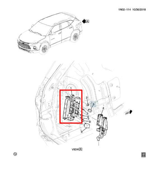 2019-24 Chevrolet Blazer 2LT 2.0L Rear Trunk Fuse Relay Junction Block 84412832 - Alshned Auto Parts
