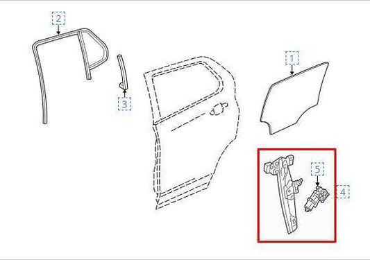 2013-2022 Buick Encore Rear LH Side Door Window Regulator w/ Motor 95389085 OEM - Alshned Auto Parts