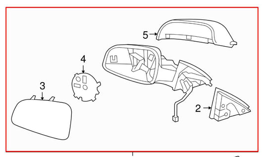 11-16 Chevrolet Cruze LT 1.4L Passenger Right Side Rear View Mirror 19258660 OEM - Alshned Auto Parts