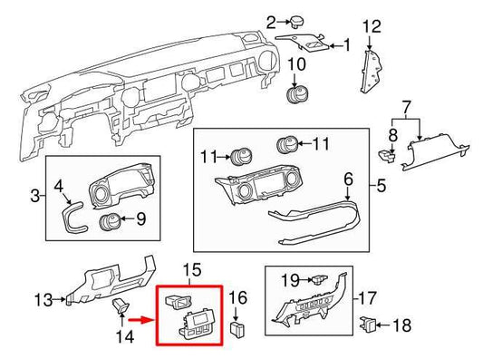 2019-23 Toyota Tacoma SR5 Dash LH Side Trim Cover Panel w/ Switches 55446-04090 - Alshned Auto Parts