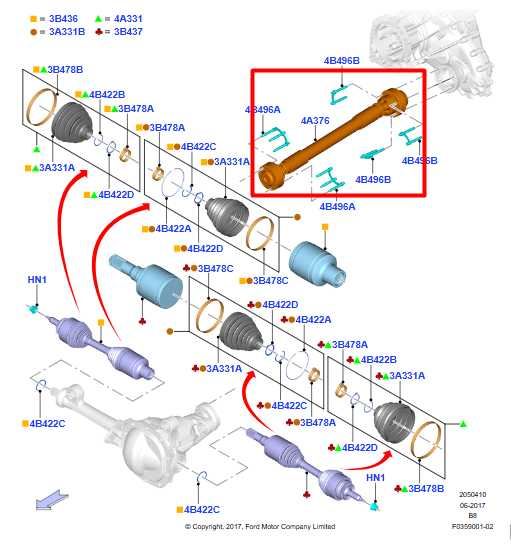 18-21 Ford Expedition XLT 4WD Front Axle Drive Propeller Shaft JL3Z-4A376-E OEM - Alshned Auto Parts