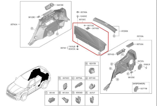 2021-23 Kia Sorento X-Line SX Prestige Rear Trunk Floor Storage Compartment Box - Alshned Auto Parts