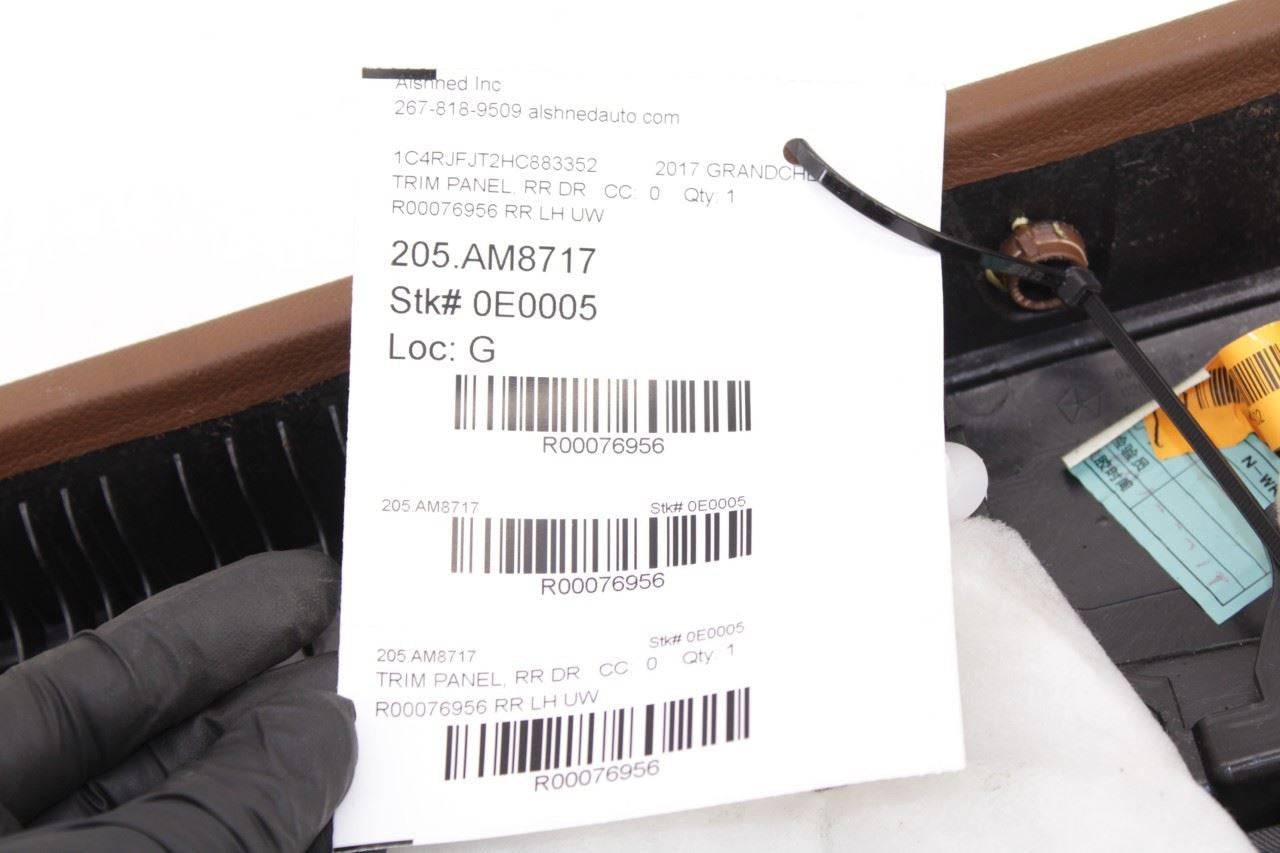 2017 Jeep Grand Cherokee Summit Rear Left Side Door Trim Panel 5SU732T5AC OEM - Alshned Auto Parts