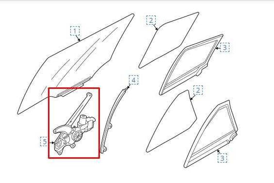 2020-2025 Subaru Legacy Premium RR LH Door Window Regulator /w Motor 61042AN01B - Alshned Auto Parts