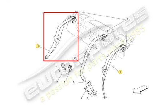 14-21 Maserati Ghibli S Q4 3.0L AWD Rear Right Side 2nd Row Seat Belt Retractor - Alshned Auto Parts
