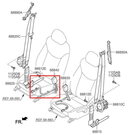 2016-20 Hyundai Elantra Value Edition 2.0L FWD Front Right Side Seat Belt Buckle - Alshned Auto Parts