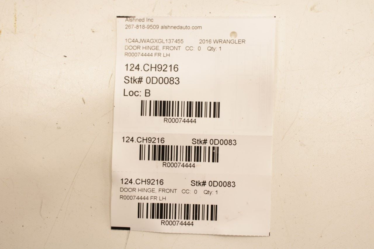 2007-18 Jeep Wrangler Sport 2dr Front Left Side Door Hinge Upper and Lower Pair - Alshned Auto Parts