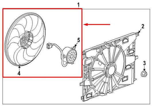 2024-25 Chevrolet Trax 1.2L Engine Radiator Cooling Fan Blade w/ Motor 42727114 - Alshned Auto Parts