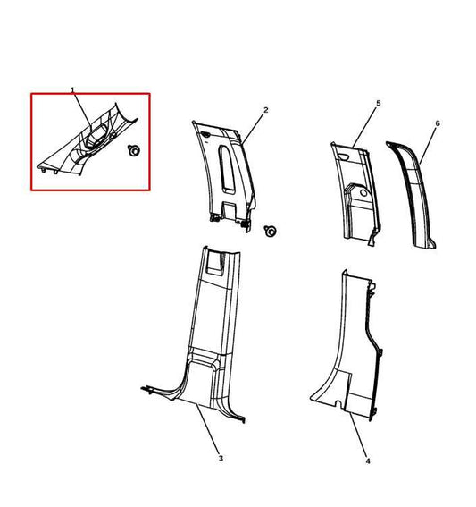 2011-18 RAM 1500 Big Horn Front Right Windshield A Pillar Cover Trim 5LQ98BD1AB - Alshned Auto Parts