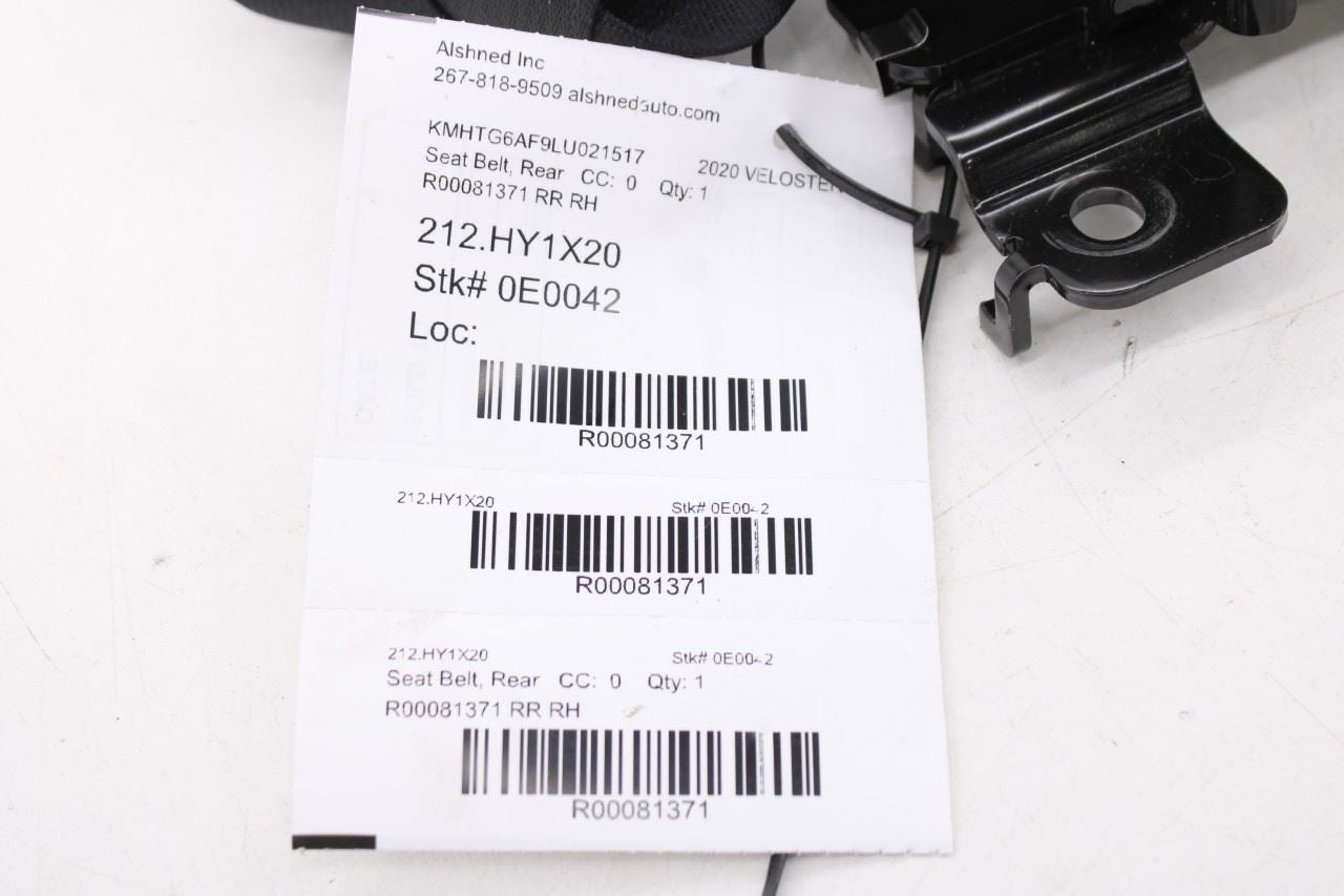 2019-21 Hyundai Veloster 2.0L Rear Passenger RH Side 2nd Row Seat Belt Retractor12