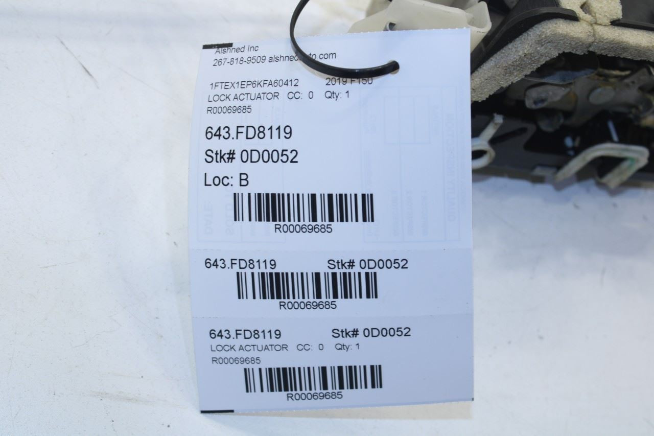 2015-20 Ford F150 XL Super Cab Front Left Door Lock Latch Actuator JL3Z1521813D - Alshned Auto Parts