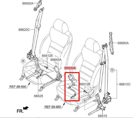 19-20 Kia Sorento LX 3.3L Front Driver LH Side Seat Belt Buckle 88830C6900WK OEM - Alshned Auto Parts