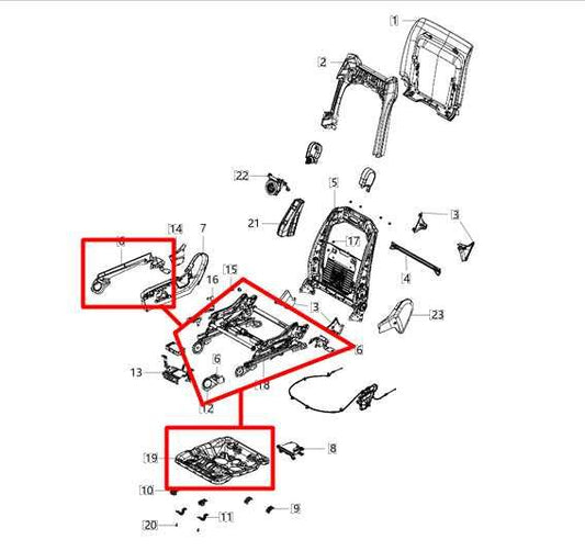 2014-21 Jeep Grand Cherokee Front Right Seat Lower Frame Cushion 6RS76HL1AA OEM - Alshned Auto Parts