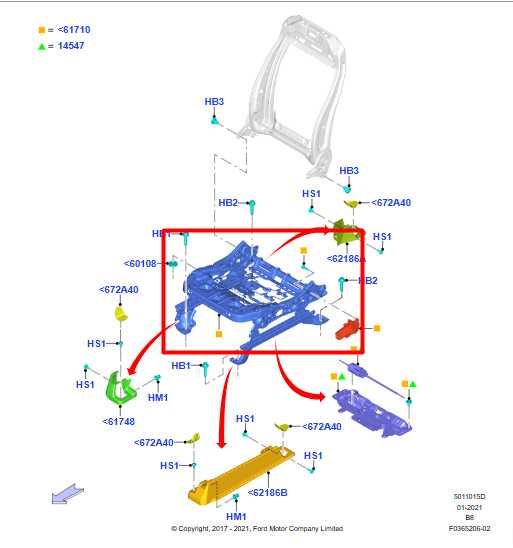 18-24 Ford Expedition Front Left Seat Lower Track Frame w/ Motor JL1A-9661701-AB - Alshned Auto Parts