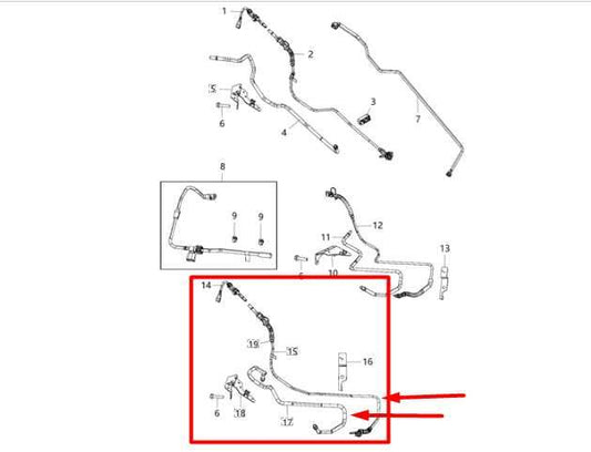 2013-18 Ram 1500 Fuel Gas Supply & Vapor Hose Tube Pipe Line 68258749AA OEM - Alshned Auto Parts