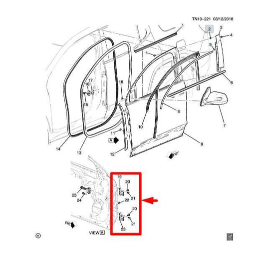17-23 GMC Acadia SLT-1 Front Right Door Hinge Upper and Lower Pair 13583613 OEM - Alshned Auto Parts