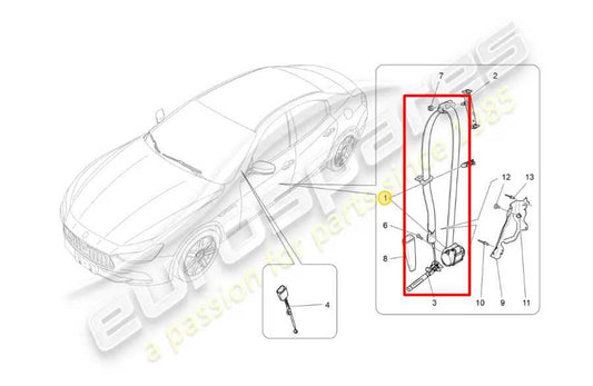 2014-20 Maserati Ghibli Front Left Driver Side Seat Belt Retractor 627069200 OEM - Alshned Auto Parts