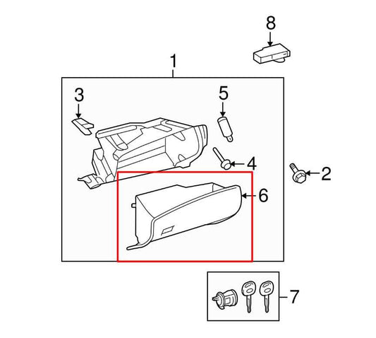 2010-2013 Toyota Highlander Glove Box Storage Compartment 55501-0E041-B0 OEM - Alshned Auto Parts