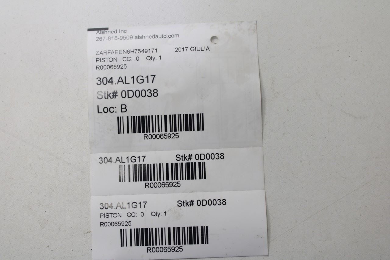 2017-22 Alfa Romeo Giulia Ti 2.0L AWD Engine Piston 1 w/ Connecting Rod 50052788 - Alshned Auto Parts