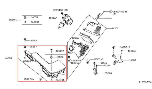 16-20 Infiniti QX60 3.5L AWD Air Intake Cleaner Duct Tube 16554-6KA0A OEM *ReaD* - Alshned Auto Parts