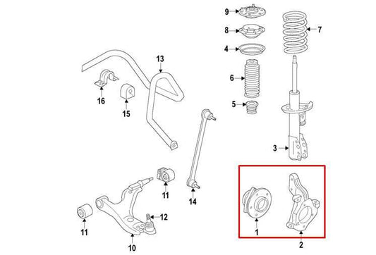 2017-2023 GMC Acadia SLT-1 Front Right Side Spindle Knuckle Hub 84560116 OEM - Alshned Auto Parts