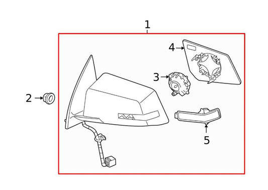 2009-2012, 2015-2017 GMC Acadia SLE-1 3.6L Passenger Right Side Rear View Mirror - Alshned Auto Parts
