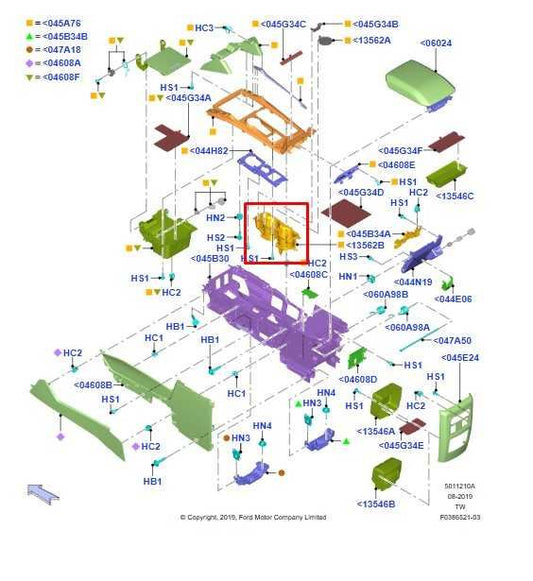 2020-2024 Ford Explorer Front Center Console Dual Cup Holder LB5Z-7813562-BA OEM - Alshned Auto Parts