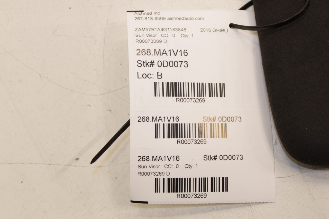 15-16 Maserati Ghibli S Q4 AWD Front Right Side Sun Visor w/ Illuminated Mirror - Alshned Auto Parts