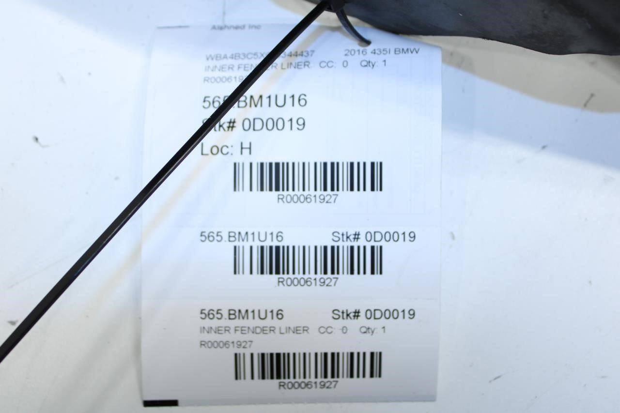 15-16 BMW 435i Gran Coupe Front LH Inner Fender Liner Splash Shield 51717260729 - Alshned Auto Parts